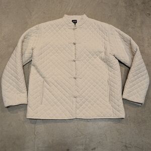 Eileen Fisher Silk Kimono Style Jacket Quilted Women's S Flaws